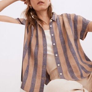 EUC Madewell striped button-down shirt, small